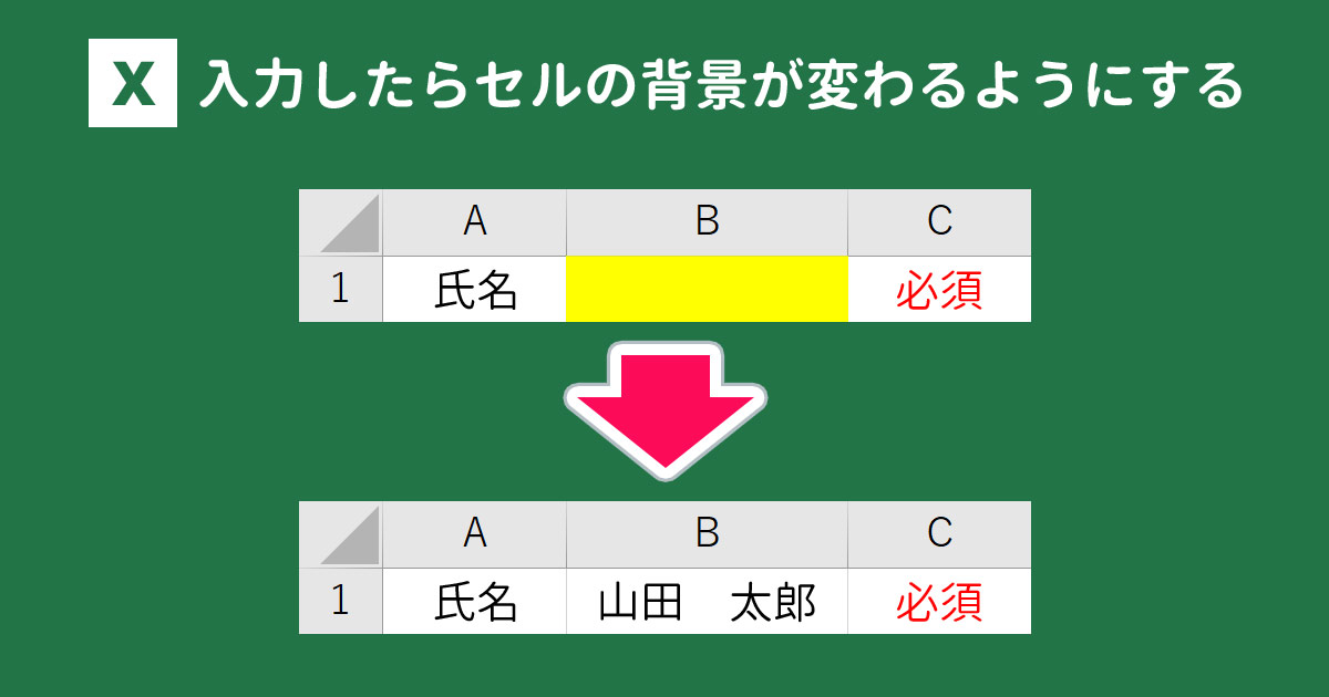 Excel ルール 色付け:条件付き書式でセルに色を付ける 15 excel input color change 1