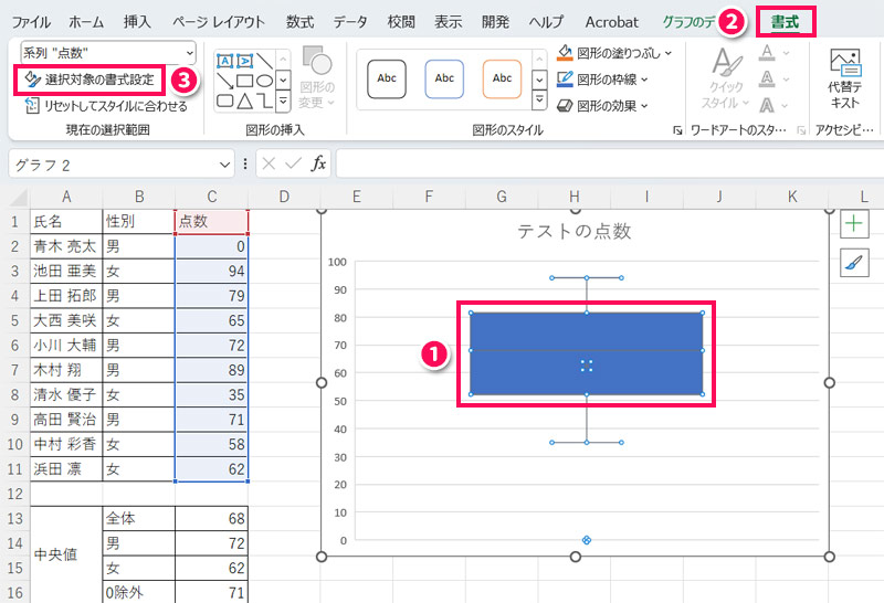 箱の色を変更する手順1