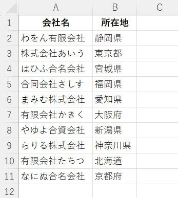 Excel操作画面のスクリーンショット