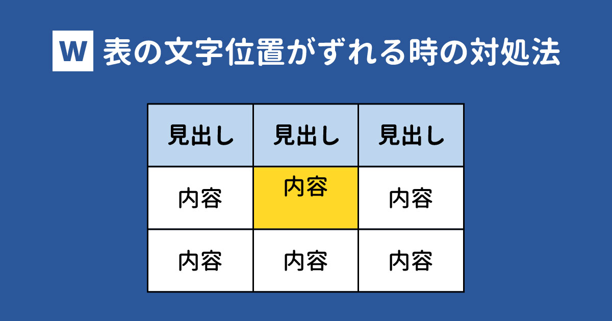 word table align character position